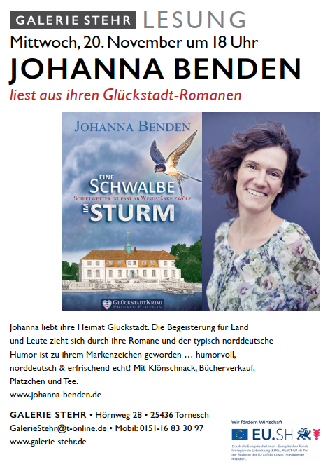 Ankündigung Lesung Johanna Benden in der Galerie Stehr 2024